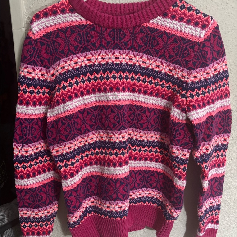 J. Crew Vibrant Knit Sweater in Pink and Purple Size Medium